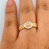 Anillo Corona 3.5gr / T7 1/4 / Tres Oros 18K %
