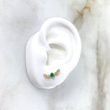 Topos Arco 2gr / 1.6cm / Esmeraldas 22pts - Diamantes Blancos 27pts Oro Amarillo (Joya) ©