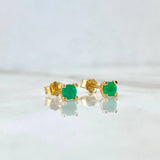 Topos Cuadrados 1.25gr / 4.5cm / Esmeraldas 58pts Oro Amarillo (Joya) ©