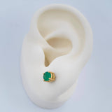 Topos Cuatro Garras Esmeralda 1.2gr / 4.47mm Oro Amarillo 18K %