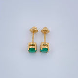 Topos Cuatro Garras Esmeralda 1.2gr / 4.47mm Oro Amarillo 18K %