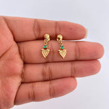 Topos Arete Uva Esmeralda 1.5gr / 2cm / 6.75mm Oro Amarillo 18K %