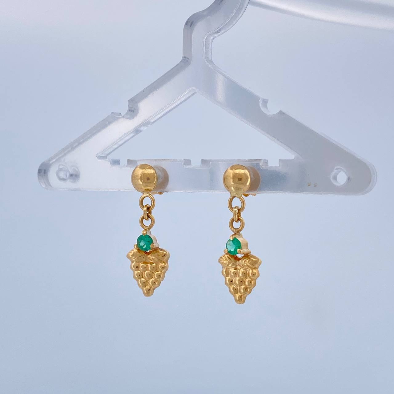 Topos Arete Uva Esmeralda 1.5gr / 2cm / 6.75mm Oro Amarillo 18K %