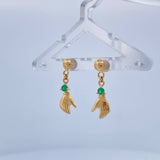 Topos Arete Mano Esmeralda 1.55gr / 2.7cm / 7.1mm Oro Amarillo 18K %