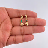 Topos Arete Mano Esmeralda 1.55gr / 2.7cm / 7.1mm Oro Amarillo 18K %