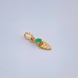 Dije Troquel Hojas Esmeralda 0.25gr / 1.4cm / Oro Amarillo 18K %