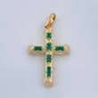 Dije Cruz Tronco Esmeralda 2.4gr / 3.4cm / Oro Amarillo 18K %