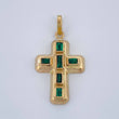 Dije Cruz Encocada Esmeralda 1.4gr / 2.5cm / Oro Amarillo 18K %