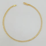 Tobillera Cubana 3.4gr / 24.5cm / 3mm Oro Amarillo +1 18K ©