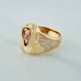 Anillo Rostro Cristo 8.15gr / T10 1/4 / Tres Oros 18K