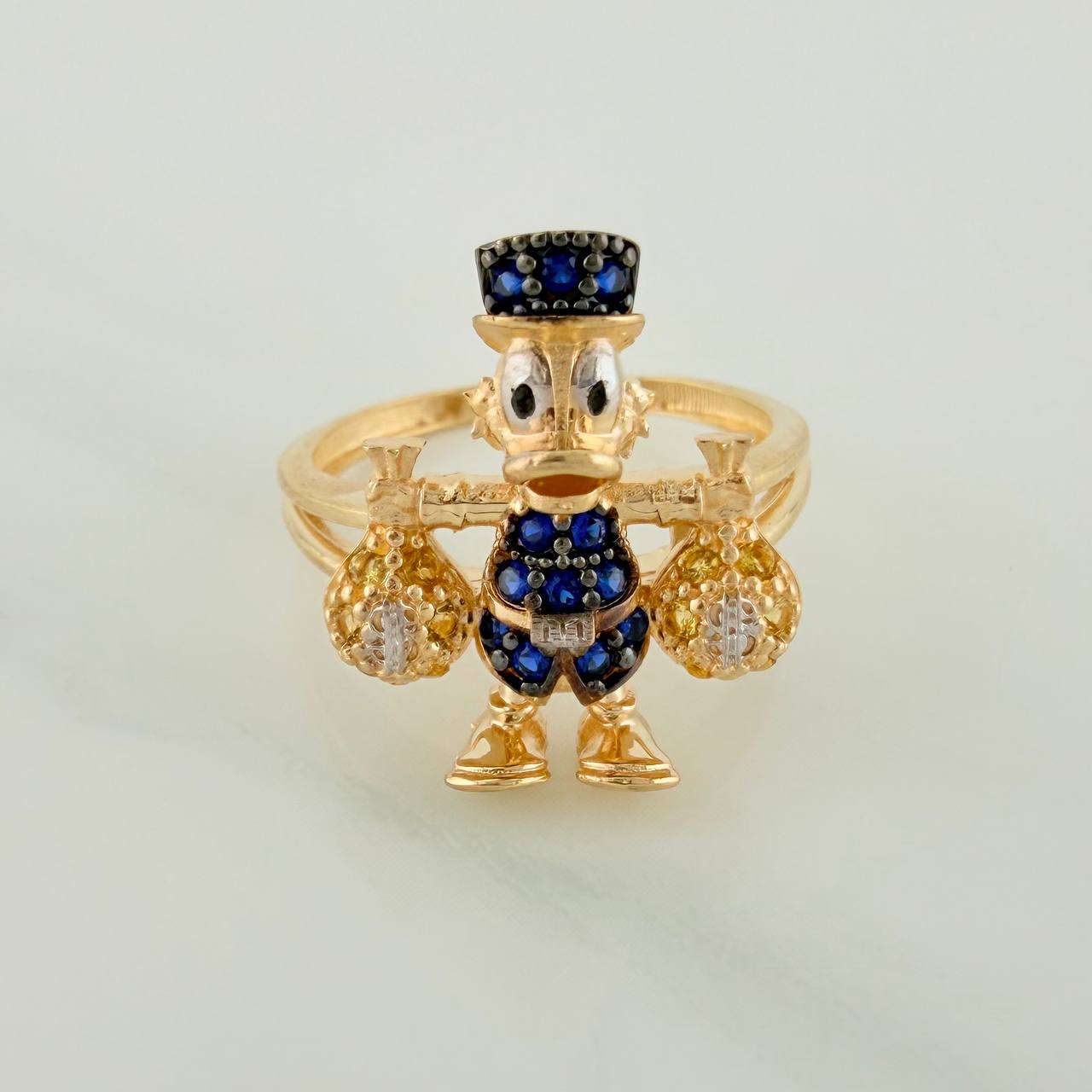 Anillo Pato Bolsa de Dinero 4.15gr / T6 / Tres Oros 18K $