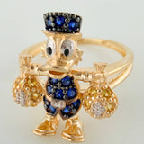 Anillo Pato Bolsa de Dinero 4.15gr / T6 / Tres Oros 18K $