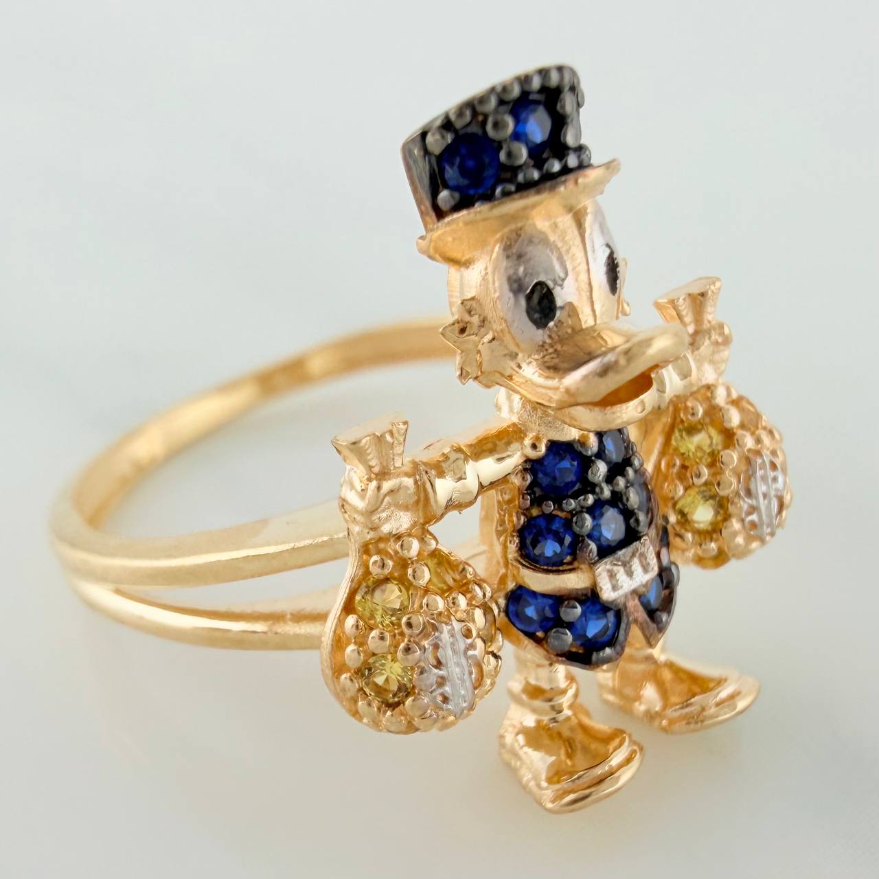 Anillo Pato Bolsa de Dinero 4.15gr / T6 / Tres Oros 18K $