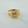 Anillo Sello Corona 8.4gr / T10 1/2 / Dos Oros Amarillo Blanco 18K $