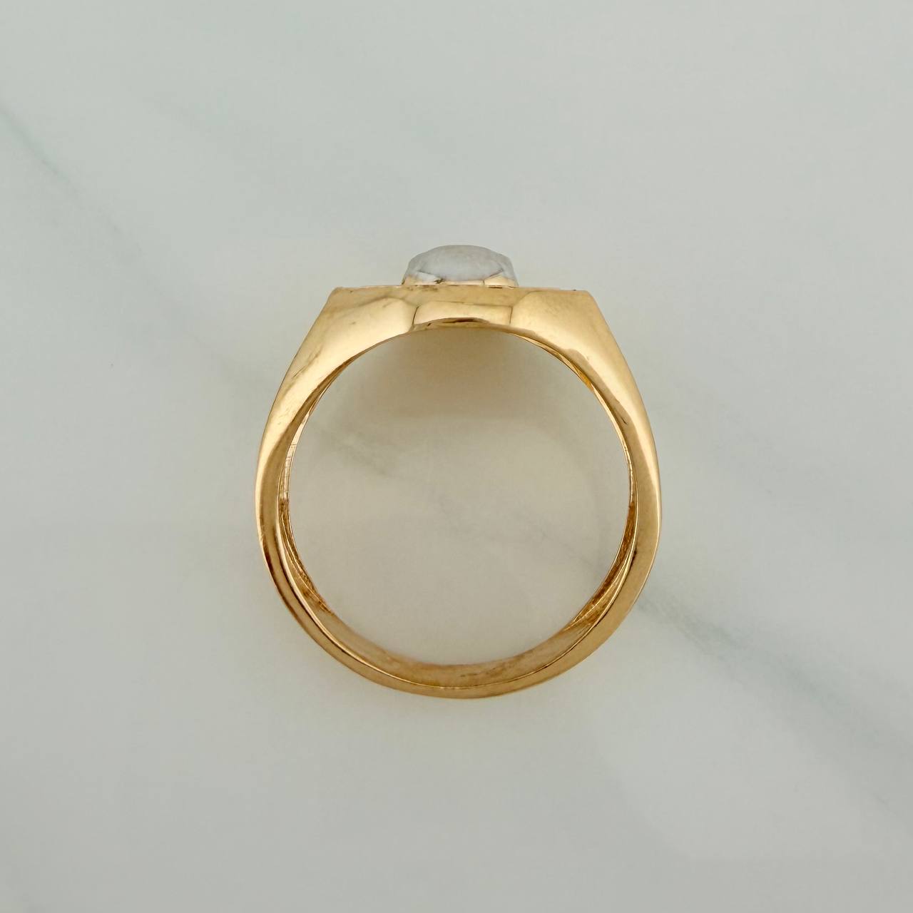 Anillo Calavera 10gr / T10 1/2 / Dos Oros Amarillo Blanco 18K
