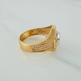 Anillo Calavera 10gr / T10 1/2 / Dos Oros Amarillo Blanco 18K
