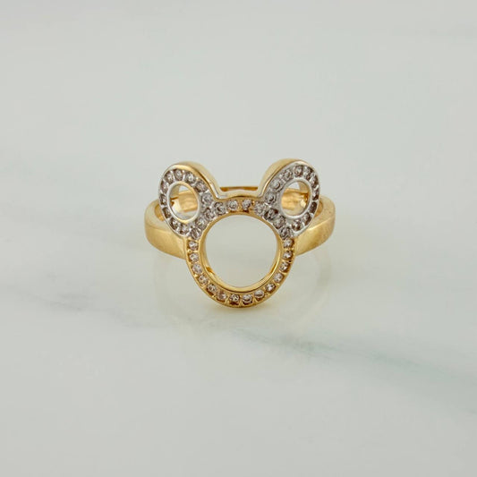 Anillo Raton 2.6gr / T6 1/4 / Dos Oros Amarillo Blanco 18K