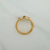 Anillo Rostro Gato 3.35gr / T6 1/4 / Dos Oros Negro Amarillo 18K
