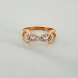 Anillo Infinito 1.8gr / T5 1/4 / Dos Oros Blanco Rosa 18K $