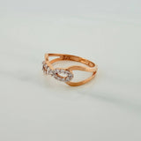 Anillo Infinito 1.8gr / T5 1/4 / Dos Oros Blanco Rosa 18K $