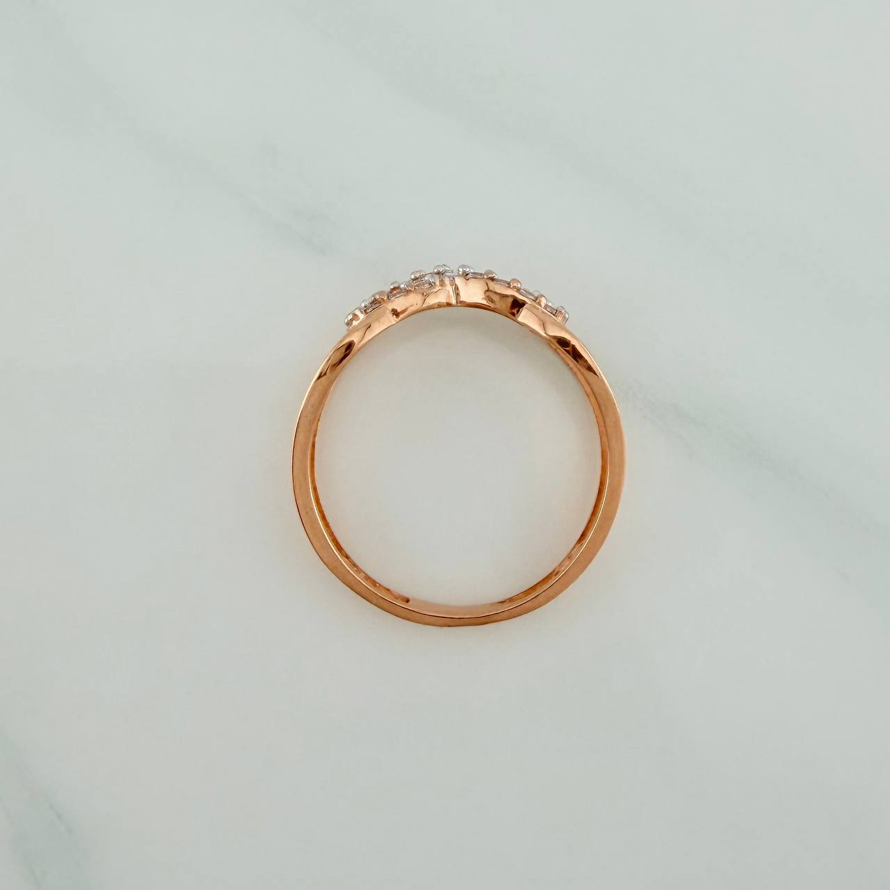 Anillo Infinito 1.8gr / T5 1/4 / Dos Oros Blanco Rosa 18K $