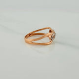 Anillo Infinito 1.8gr / T5 1/4 / Dos Oros Blanco Rosa 18K $