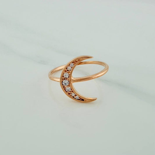 Anillo Luna 1.55gr / T6 3/4 / Oro Rosa 18K
