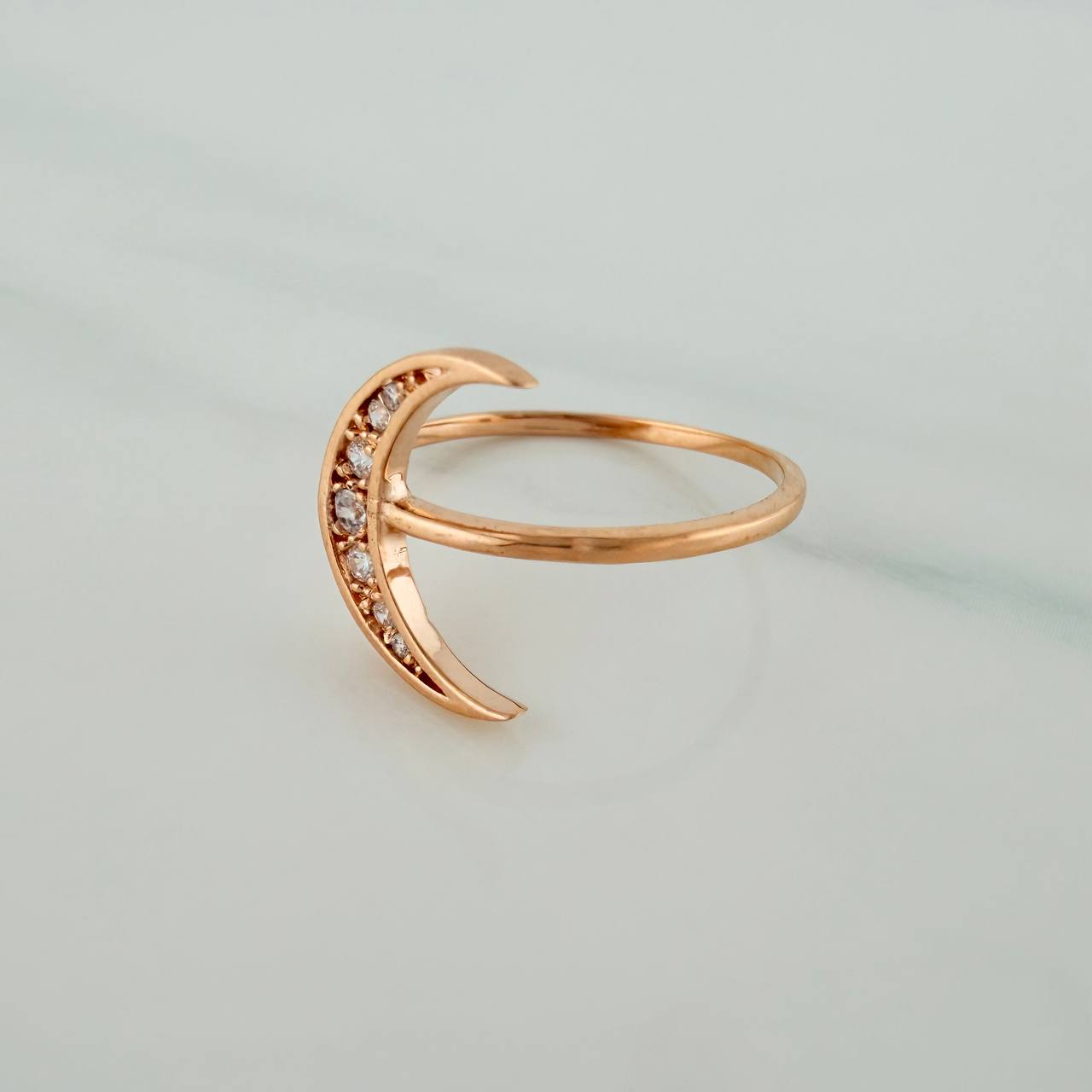 Anillo Luna 1.55gr / T6 3/4 / Oro Rosa 18K