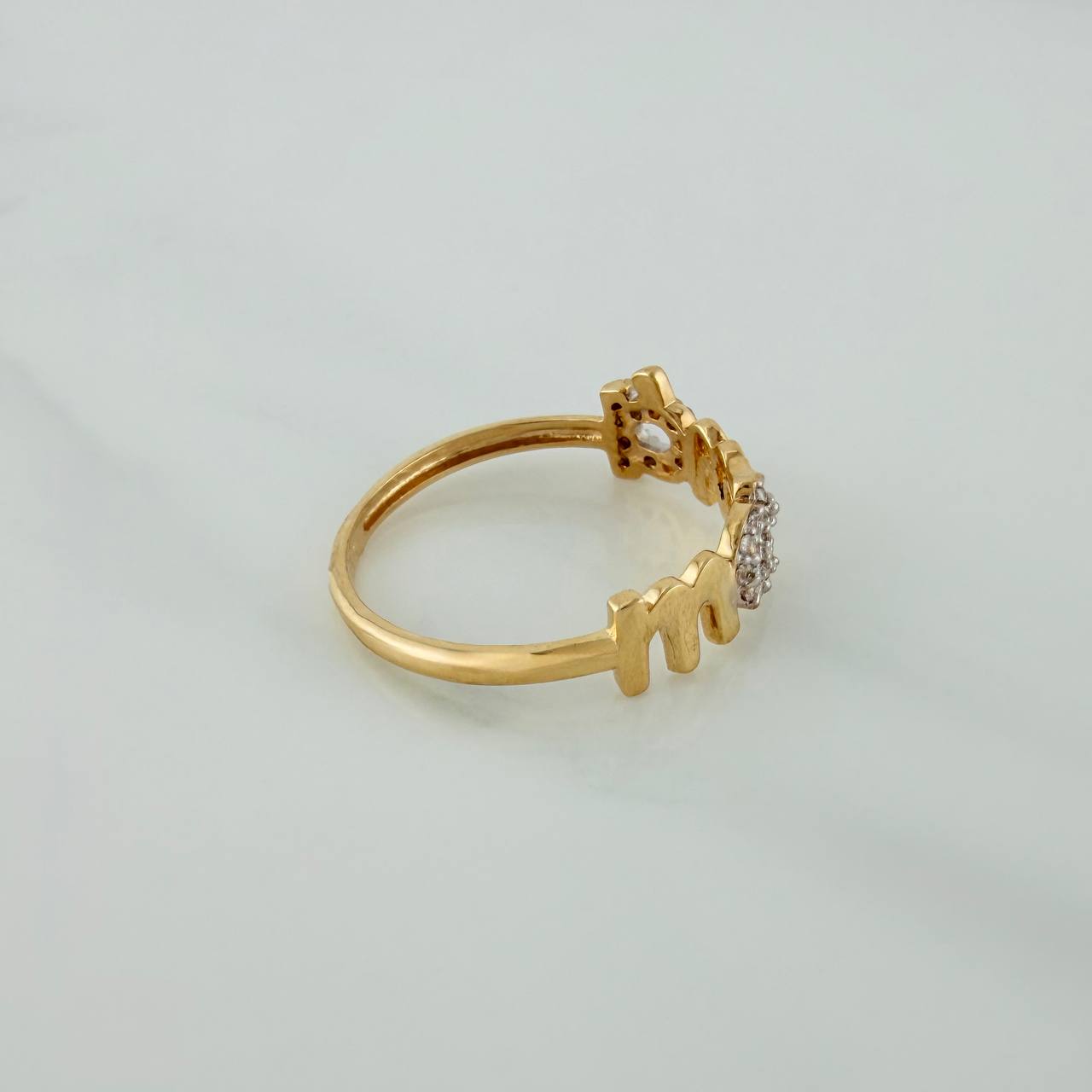 Anillo Mama 2gr / T6 3/4 / Dos Oros Amarillo Blanco 18K $
