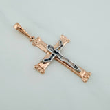 Dije Cruz Cristo 6.95gr / 5.8cm / Dos Oros Blanco Rosa 18K $