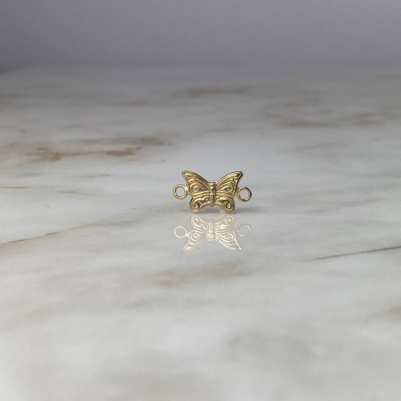 Herraje Mariposa 0.6gr / 1.6cm Troquelado Oro Amarillo
