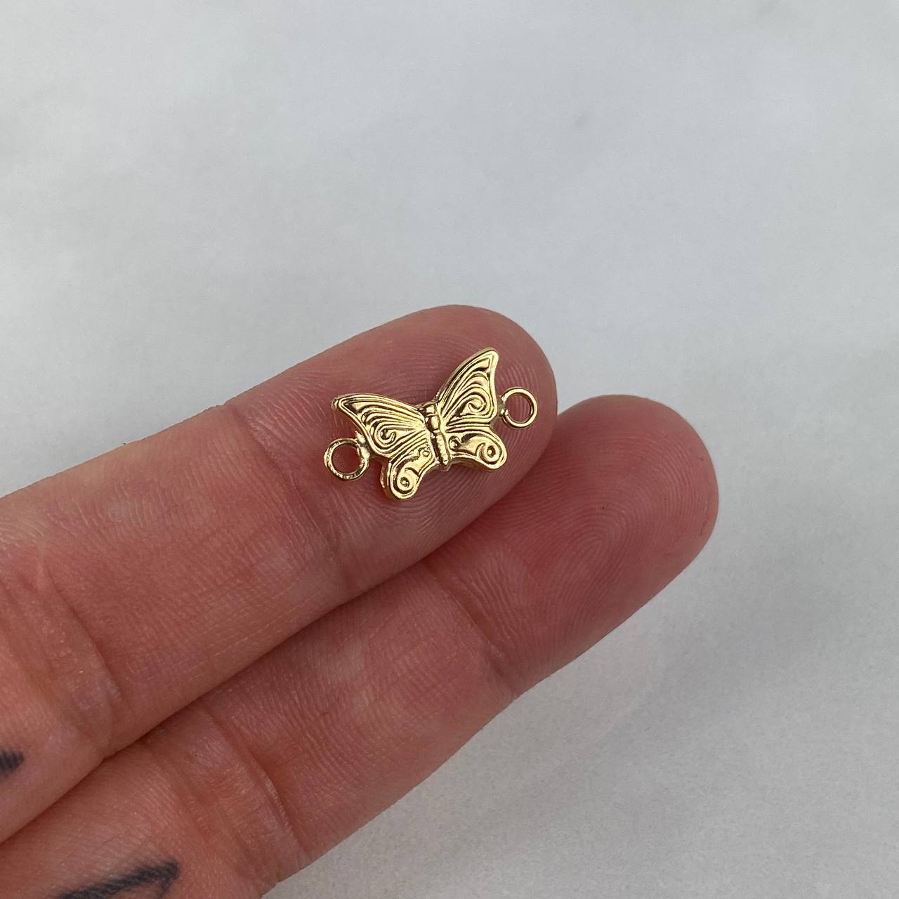 Herraje Mariposa 0.6gr / 1.6cm Troquelado Oro Amarillo