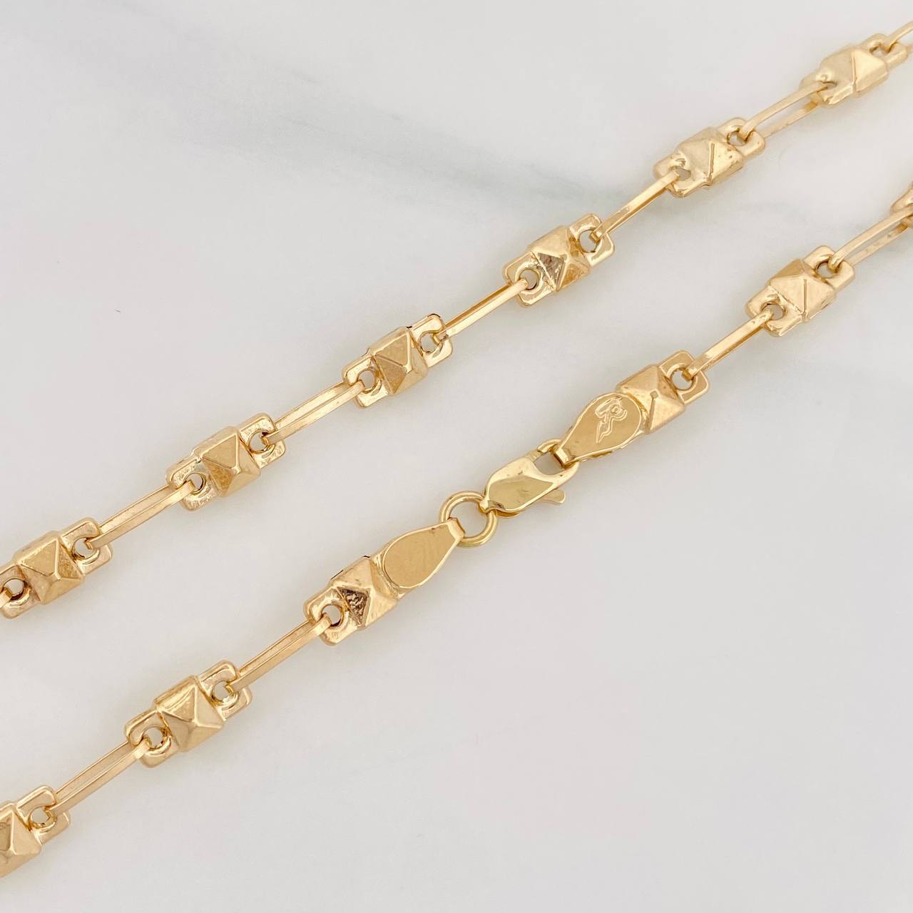 Cadena Rustico Rombo 9.6g / 60cm / 4.28mm Oro Amarillo 18K