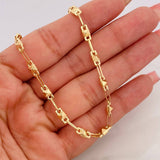Cadena Rustico Rombo 9.6g / 60cm / 4.28mm Oro Amarillo 18K
