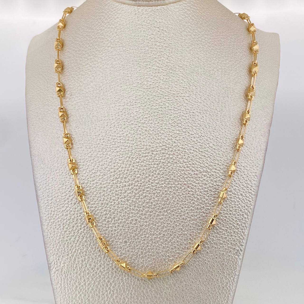 Cadena Rustico Rombo 9.6g / 60cm / 4.28mm Oro Amarillo 18K