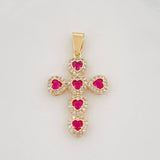 Dije Cruz Corazon Tupida 3.35g / 3.05cm Oro Amarillo 18K