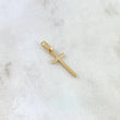 Dije Cruz Curva 0.45gr / 2.2cm / Circon Blanco Oro Amarillo