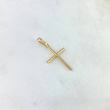 Dije Cruz 0.45gr / 2.5cm / Lisa Oro Amarillo ©