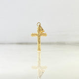 Dije Cruz Cristo 0.75gr / 2.9cm / Troquelada Mate Oro Amarillo