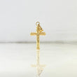 Dije Cruz Cristo 0.7gr / 2.9cm / Troquelada Mate Oro Amarillo