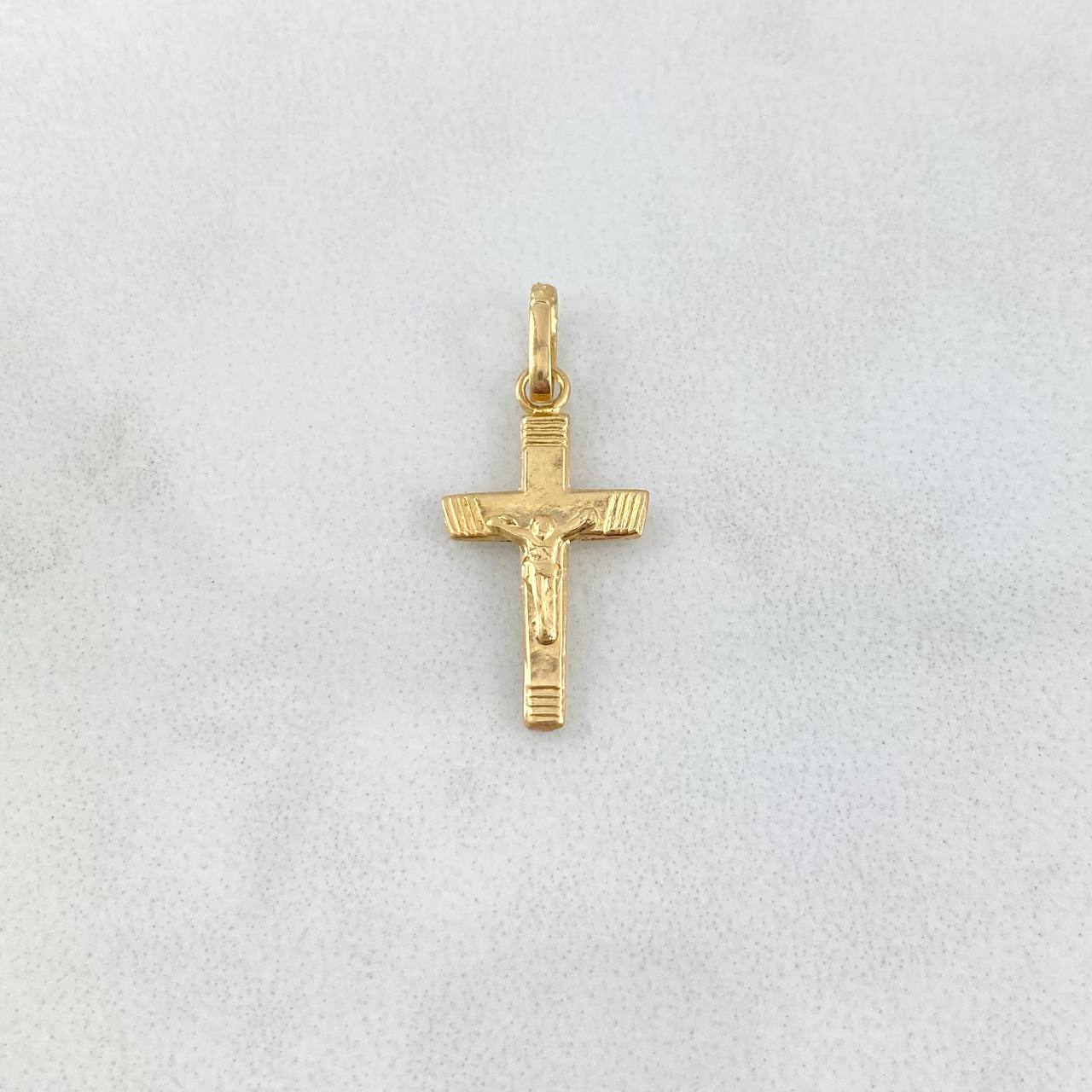 Dije Cruz Cristo 0.45gr / 2.3cm / Lineas Oro Amarillo