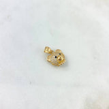 Dije Oso Cabeza 1.85gr / 1.5cm / Circones Blancos Negros Oro Amarillo