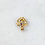Dije Oso Cabeza Flor 2gr / 1.5cm / Circones Morados Celete Negros Oro Amarillo