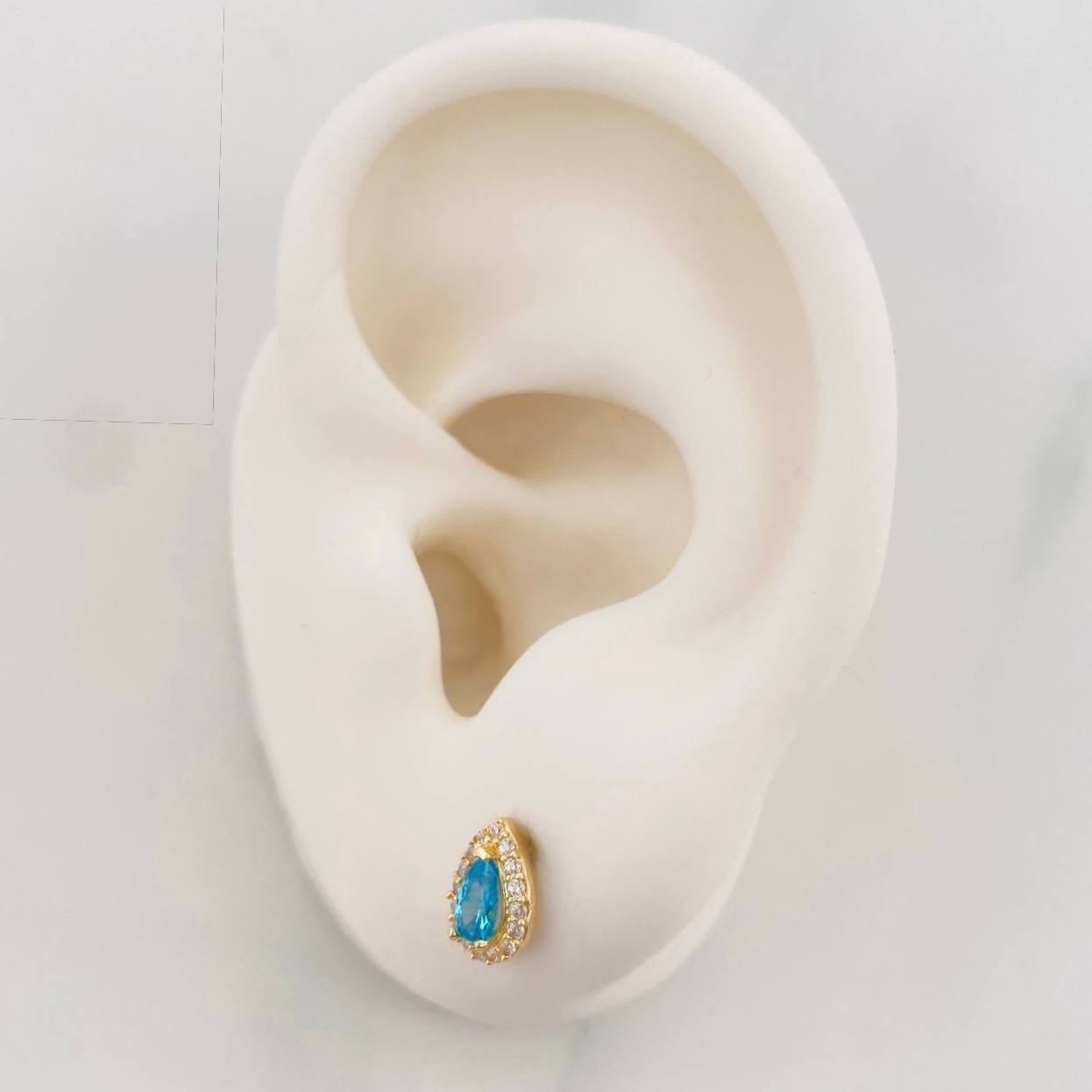 Topos Halo Gota 1.25g / 5.85mm Oro Amarillo 18K