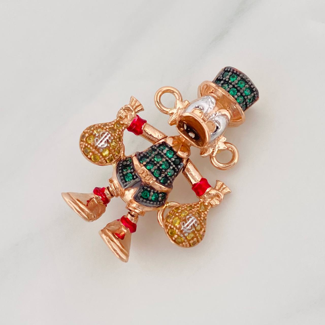 Herraje Pato Bolsas de Dinero 6.05g / 2.7cm Tres Oros 18K