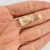 Dije Rostro de Cristo 3.7g / 3cm Dos Oros Amarillo Blanco 18K