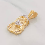 Dije Rostro de Cristo 3.7g / 3cm Dos Oros Amarillo Blanco 18K