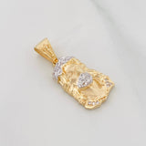 Dije Rostro de Cristo 3.7g / 3cm Dos Oros Amarillo Blanco 18K
