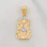 Dije Rostro de Cristo 3.7g / 3cm Dos Oros Amarillo Blanco 18K
