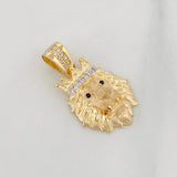 Dije Leon Corona 3.5g / 3cm Dos Oros Amarillo Blanco 18K